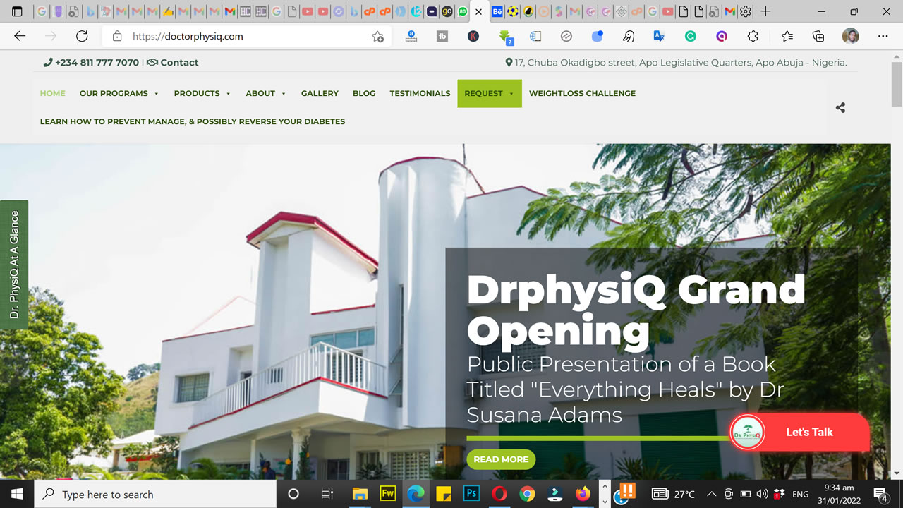 Drphysiq Health & Wellness Center Website Development